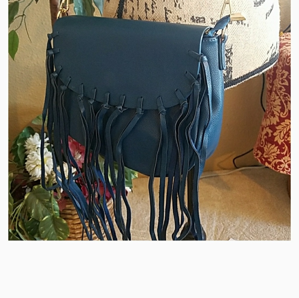 Blue Fringe Crossbody - Picture 2 of 3